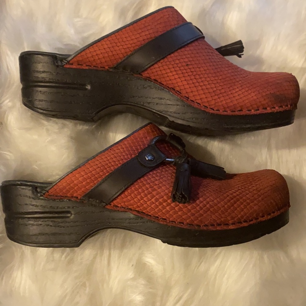 Dansko Shandi  Snake Leather Slip on Mules
